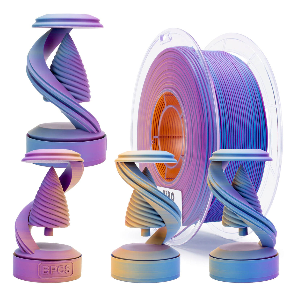 ZIRO Triple Color Co-extrusion Matte PLA Filament - 1kg, 1.75mm