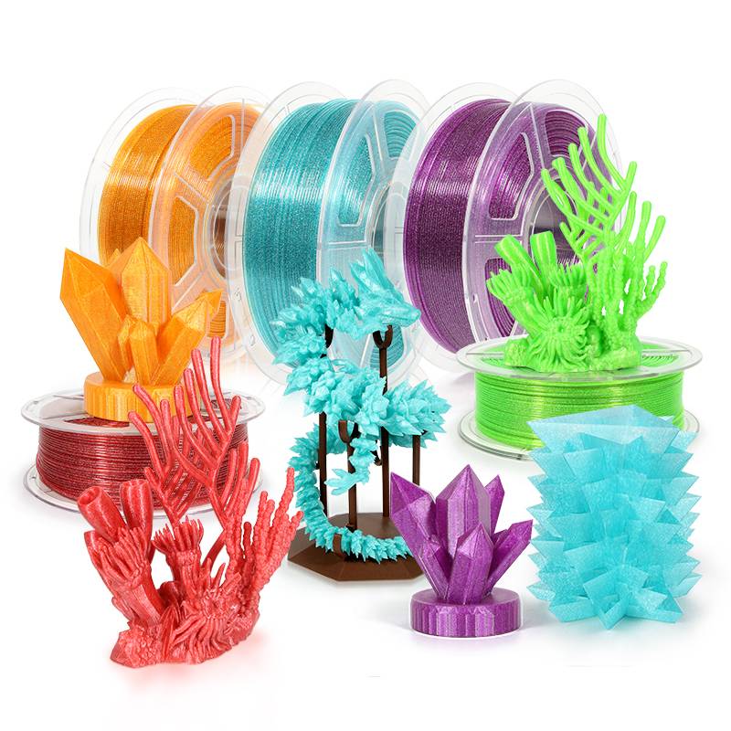 Filament D3D Premium PETG Translucide à Paillettes - Compatible Bambu Lab AMS 1,75mm 1 kg