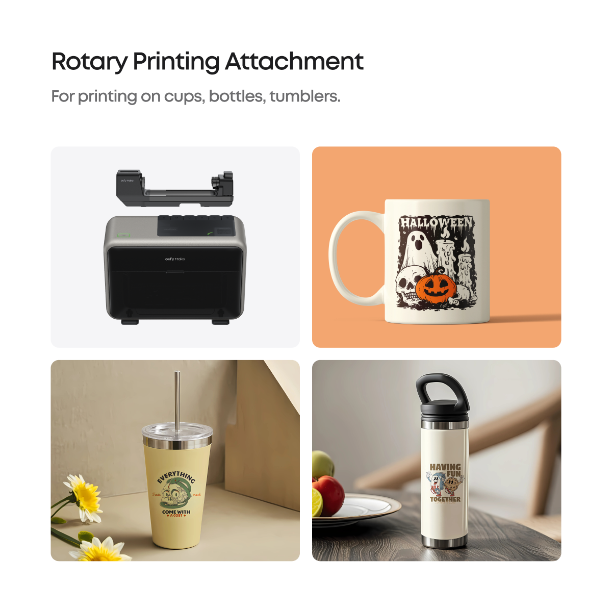 EUFYMAKE ROTARY PRINTING ATTACHMENT FOR UV PRINTER E1 BLACK