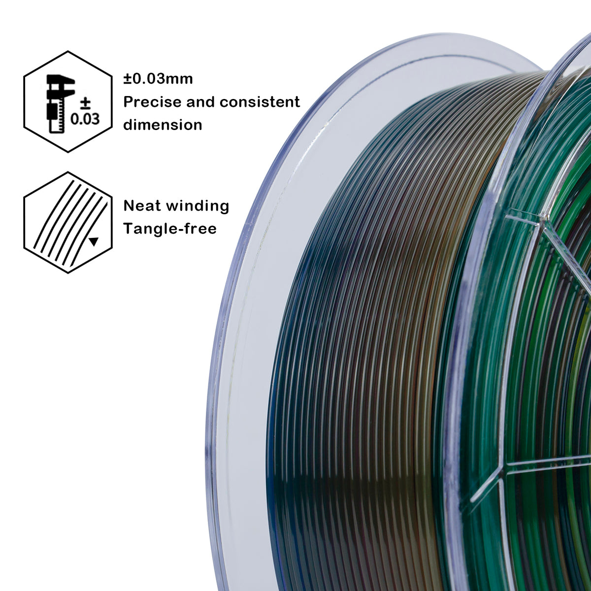ZIRO Gradient Color Translucent PLA Filament - 1kg, 1.75mm, Season series