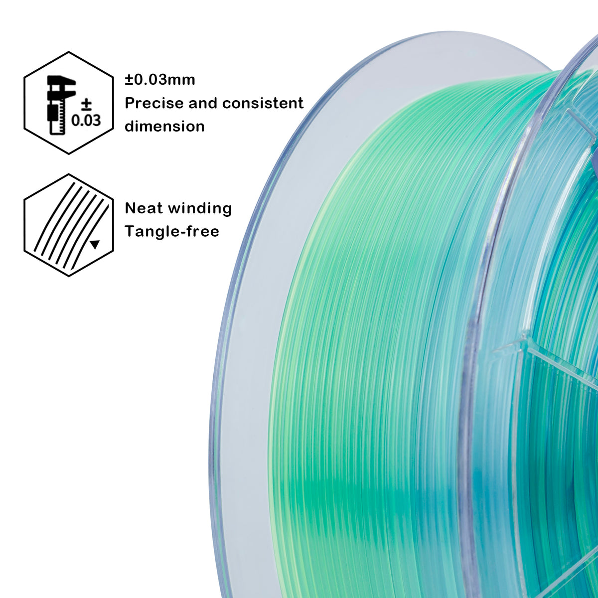 ZIRO Gradient Color Translucent PLA Filament - 1kg, 1.75mm, Season series