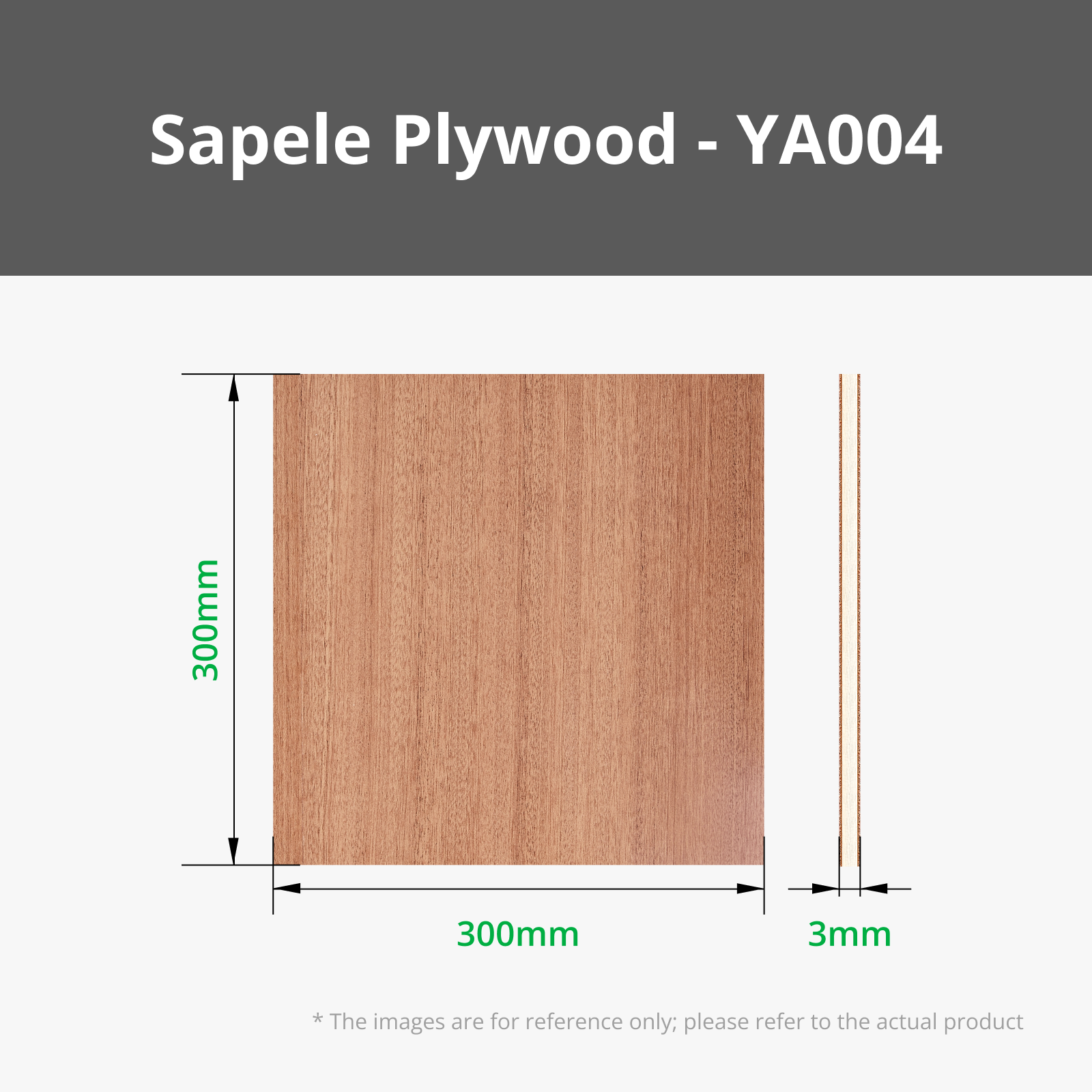 Contreplaqué de sapelli 3 mm Bambu Lab (6 pièces)
