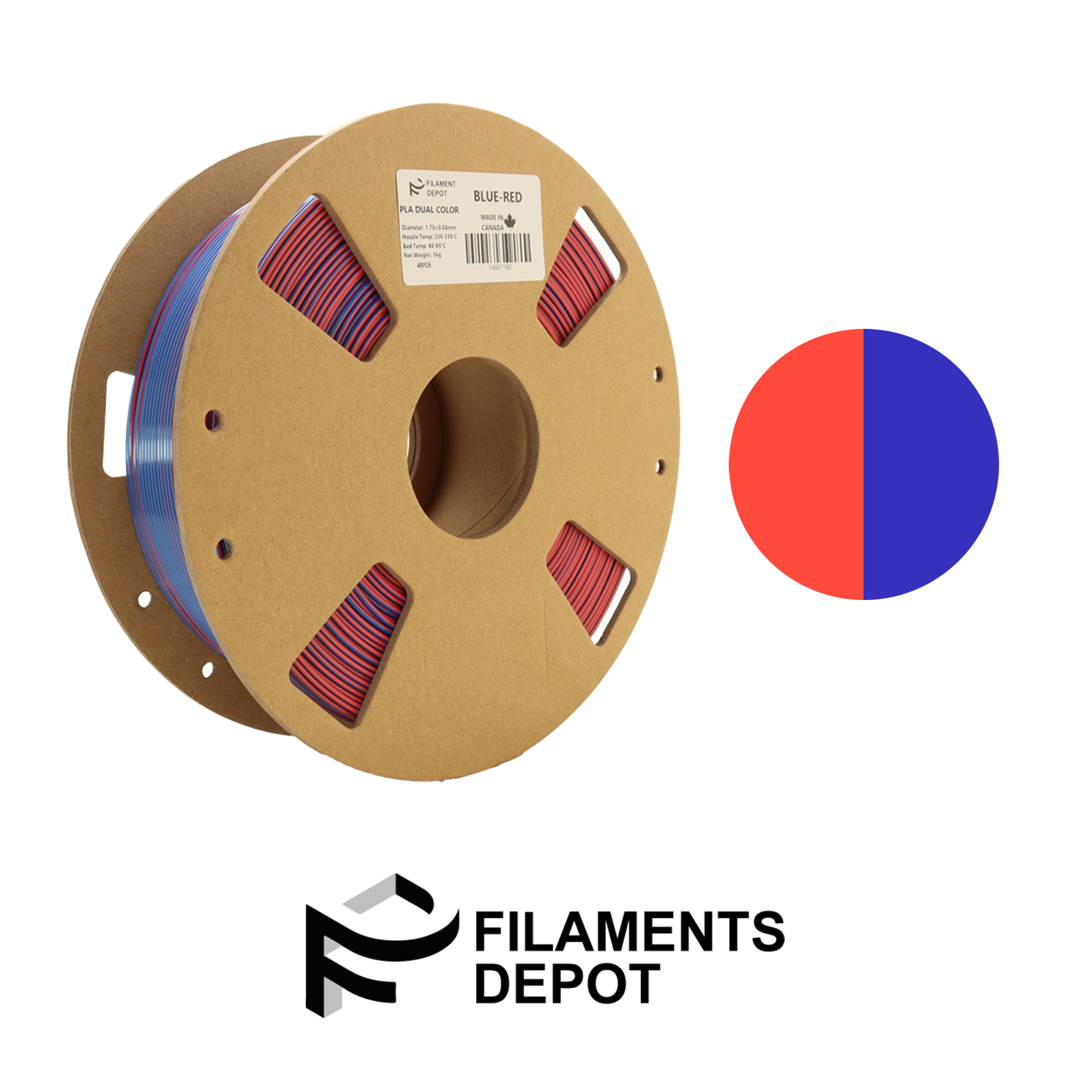 Filaments Depot PLA Dual Color- 1.75mm 1kg
