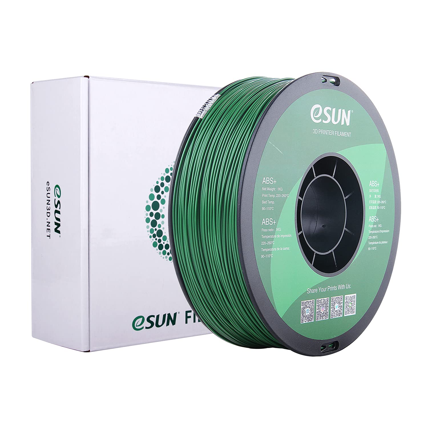 ESun ABS+ Filament 1.75 mm 1kg Spool Various Colors - Digitmakers.ca